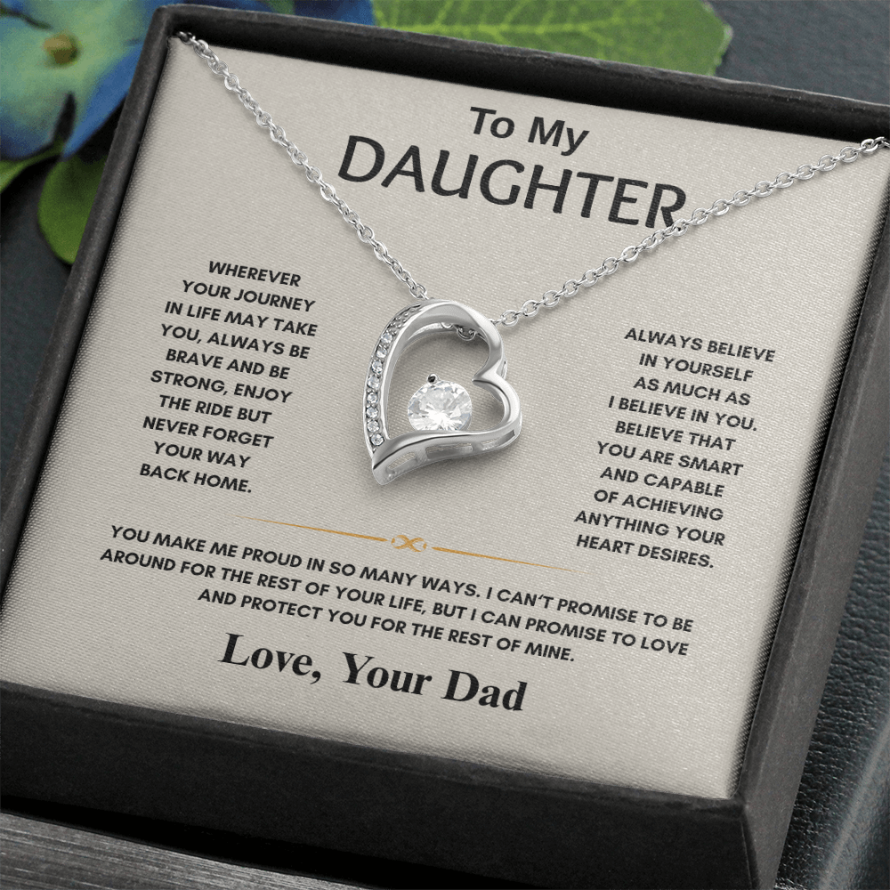 TO MY DAUGHTER | NEVER FORGET YOUR WAY BACK HOME | FOREVER LOVE HEART NECKLACE
