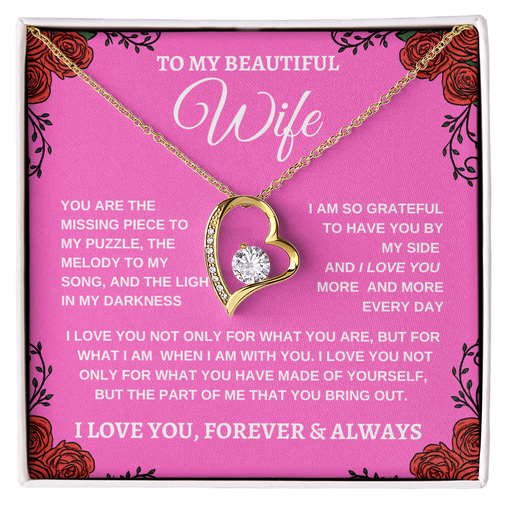 TO MY BEAUTIFUL WIFE |I LOVE YOU MORE AND MORE | FOREVER LOVE NECKLACE