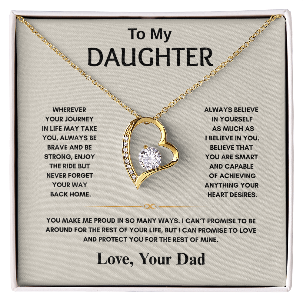 TO MY DAUGHTER | NEVER FORGET YOUR WAY BACK HOME | FOREVER LOVE HEART NECKLACE