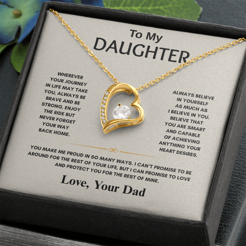TO MY DAUGHTER | NEVER FORGET YOUR WAY BACK HOME | FOREVER LOVE HEART NECKLACE