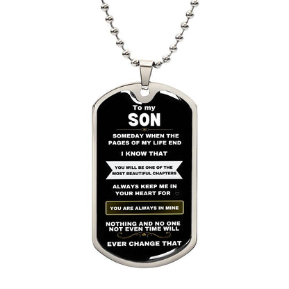 TO MY SON | PAGES OF MY LIFE | MILITARY CHAIN | KEEPSAKE