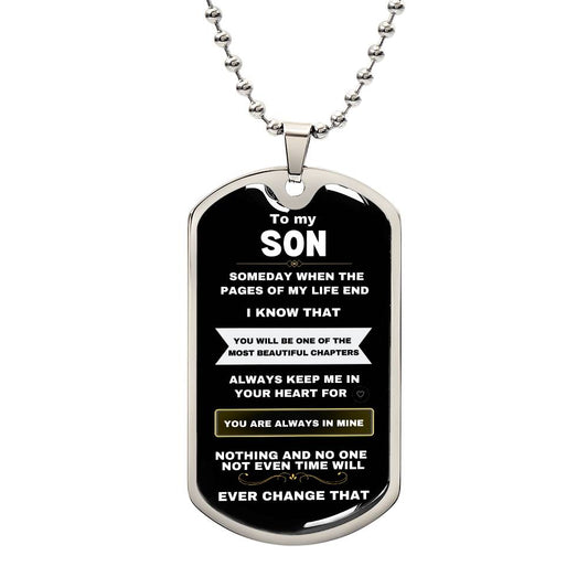 TO MY SON | PAGES OF MY LIFE | MILITARY CHAIN | KEEPSAKE
