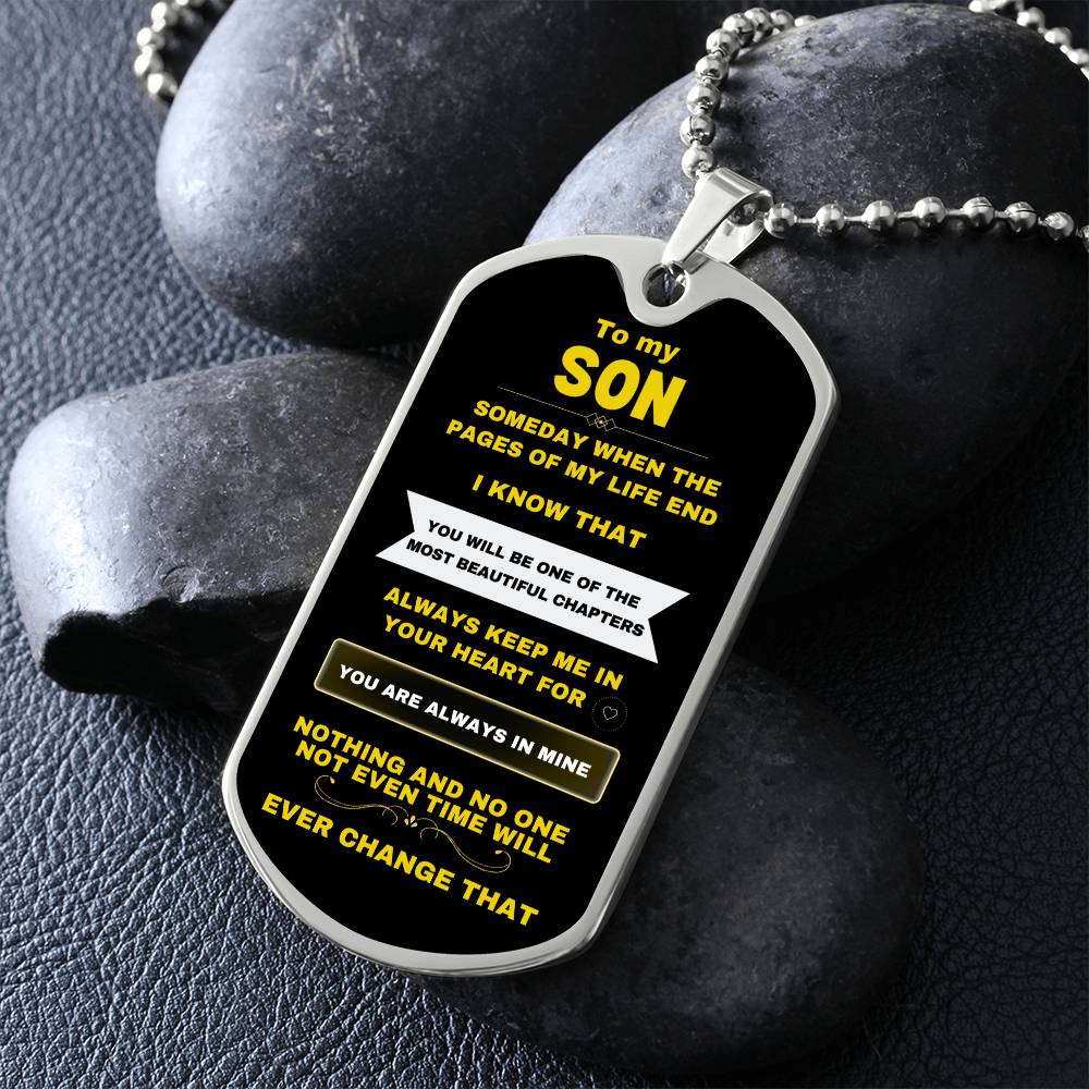 TO MY SON | PAGES OF MY LIFE | MILITARY CHAIN | KEEPSAKE