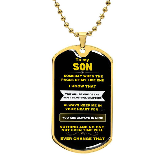 TO MY SON | PAGES OF MY LIFE | MILITARY CHAIN | KEEPSAKE