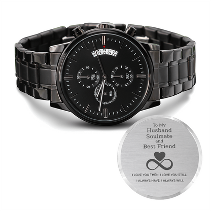 TO MY HUSBAND SOULMATE AND BEST FRIEND | I WILL ALWAYS LOVE YOU | CHRONOGRAPH WATCH