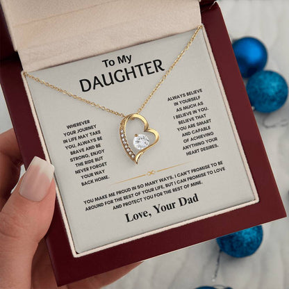 TO MY DAUGHTER | NEVER FORGET YOUR WAY BACK HOME | FOREVER LOVE HEART NECKLACE