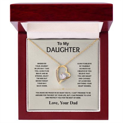TO MY DAUGHTER | NEVER FORGET YOUR WAY BACK HOME | FOREVER LOVE HEART NECKLACE