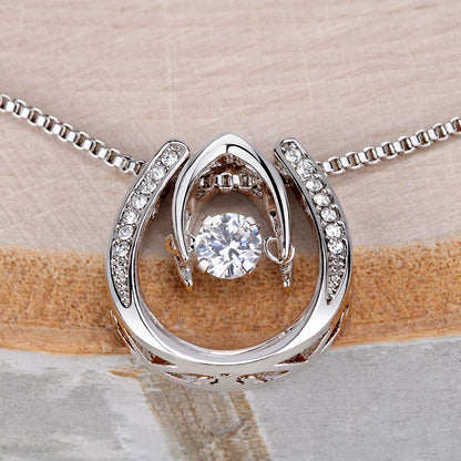 TO MY BEAUTIFUL WIFE | LOVE OF MY LIFE | LUCKY HORSESHOE AND WISHBONE NECKLACE