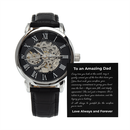 TO AN AMAZING DAD | FOR ALL THE SACRIFICES | AUTOMATIC OPENWORK WATCH