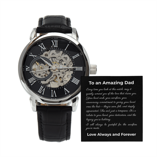 TO AN AMAZING DAD | FOR ALL THE SACRIFICES | AUTOMATIC OPENWORK WATCH
