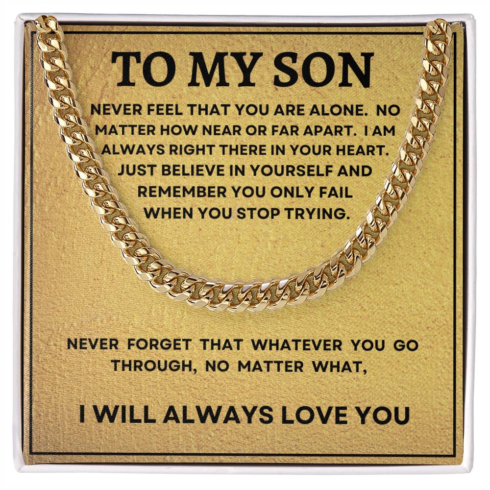 TO MY SON | ENDURING LOVE | CUBAN LINK CHAIN