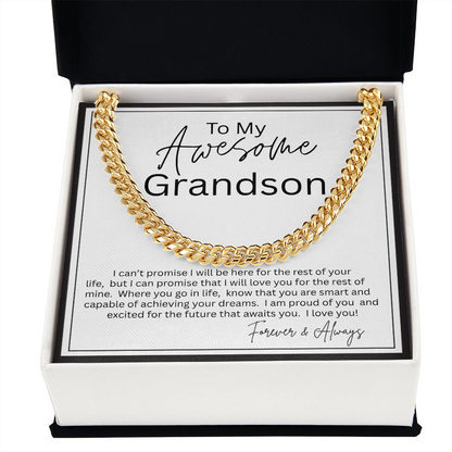 TO MY GRANDSON | I PROMISE | CUBAN LINK CHAIN