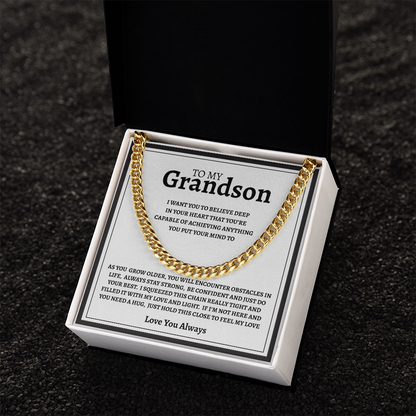 TO MY GRANDSON | I PROMISE | CUBAN LINK CHAIN