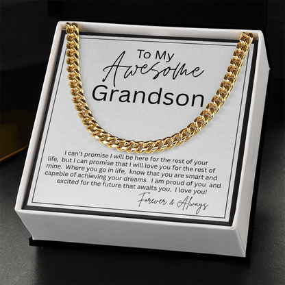 TO MY GRANDSON | I PROMISE | CUBAN LINK CHAIN