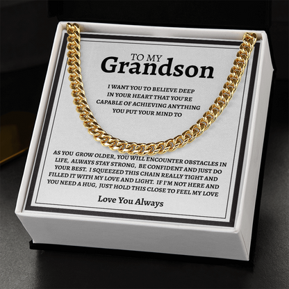 TO MY GRANDSON | I PROMISE | CUBAN LINK CHAIN