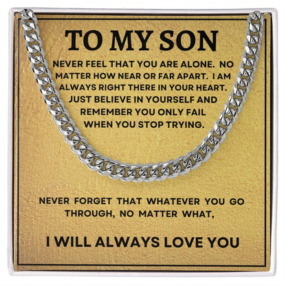 TO MY SON | ENDURING LOVE | CUBAN LINK CHAIN