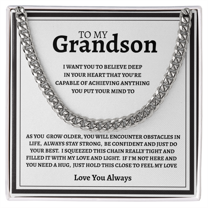 TO MY GRANDSON | I PROMISE | CUBAN LINK CHAIN