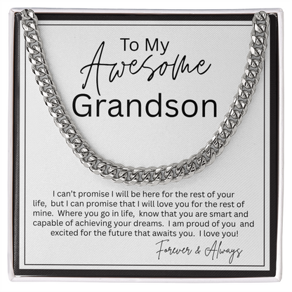 TO MY GRANDSON | I PROMISE | CUBAN LINK CHAIN
