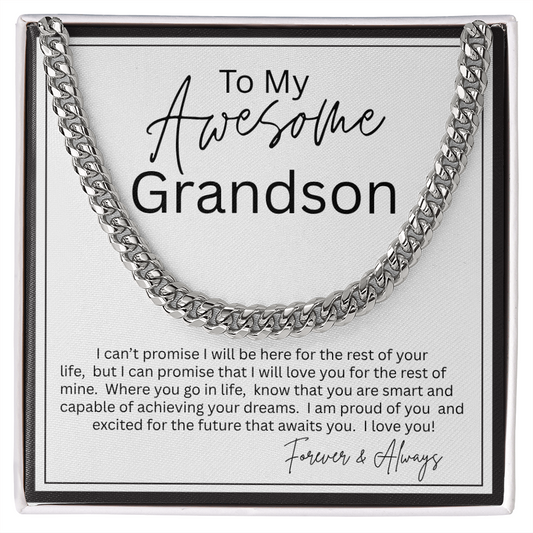 TO MY GRANDSON | I PROMISE | CUBAN LINK CHAIN