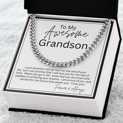 TO MY GRANDSON | I PROMISE | CUBAN LINK CHAIN
