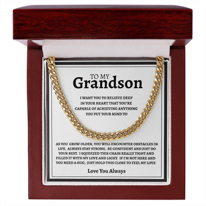 TO MY GRANDSON | I PROMISE | CUBAN LINK CHAIN