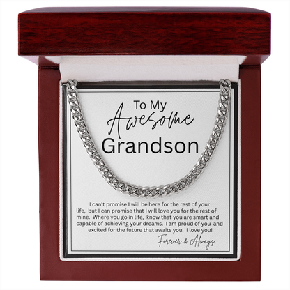 TO MY GRANDSON | I PROMISE | CUBAN LINK CHAIN