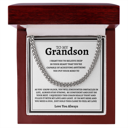 TO MY GRANDSON | I PROMISE | CUBAN LINK CHAIN