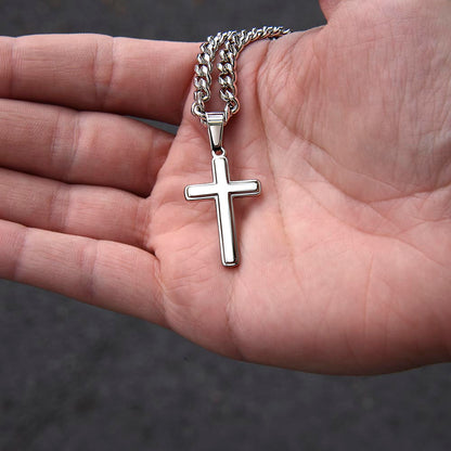 TO MY DAD | NEVER FORGET | ARTISAN CROSS NECKLACE