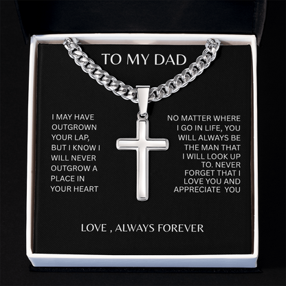 TO MY DAD | NEVER FORGET | ARTISAN CROSS NECKLACE