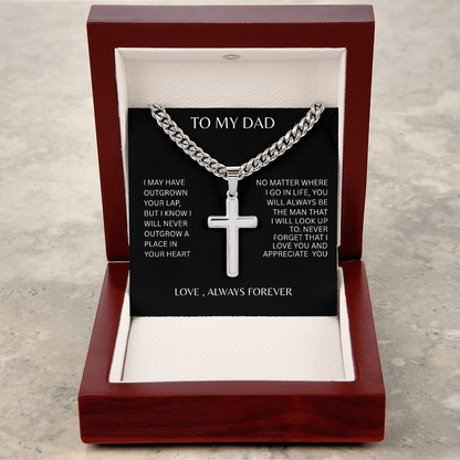 TO MY DAD | NEVER FORGET | ARTISAN CROSS NECKLACE