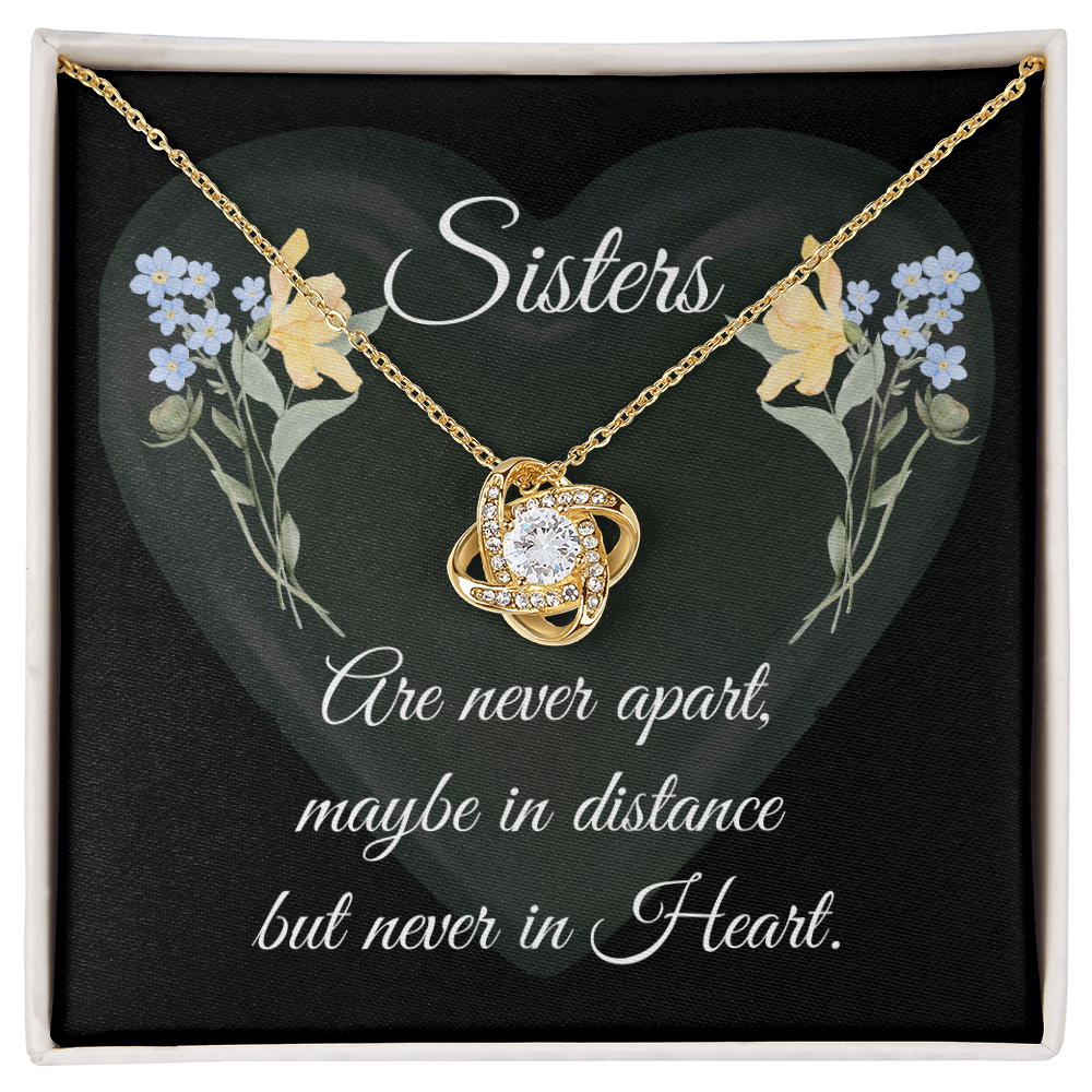 SISTERS | NEVER APART |INTERLOCKING HEARTS NECKLACE