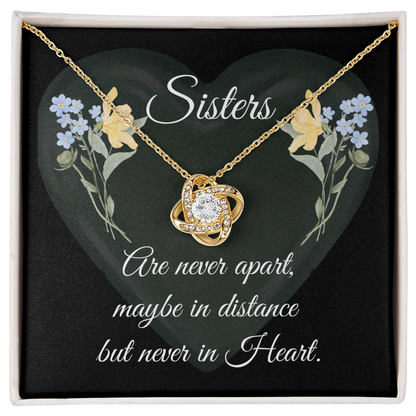 SISTERS | NEVER APART |INTERLOCKING HEARTS NECKLACE