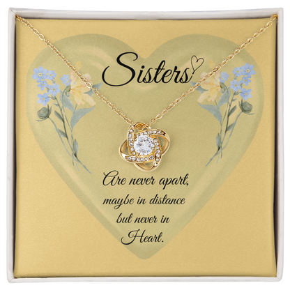 SISTERS | NEVER APART |INTERLOCKING HEARTS NECKLACE
