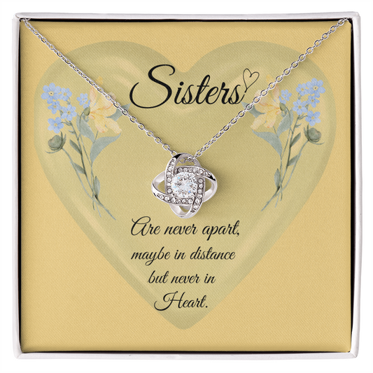 SISTERS | NEVER APART |INTERLOCKING HEARTS NECKLACE