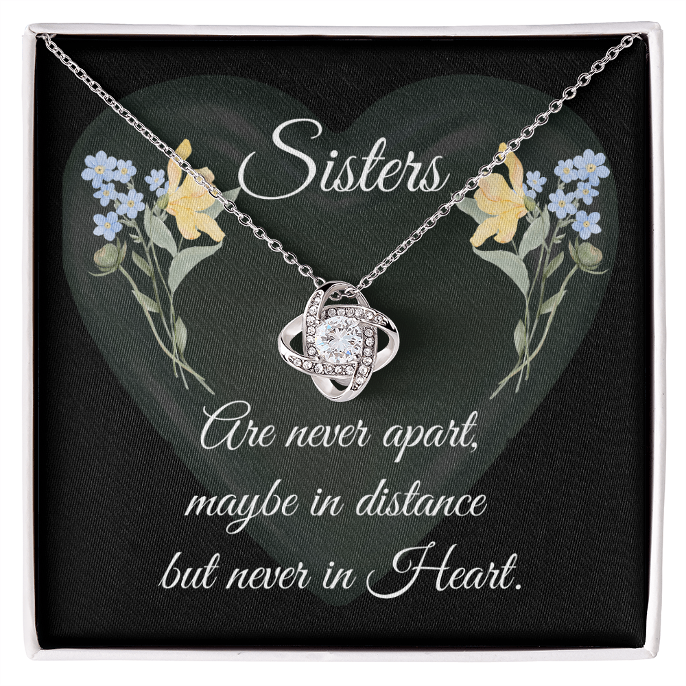 SISTERS | NEVER APART |INTERLOCKING HEARTS NECKLACE