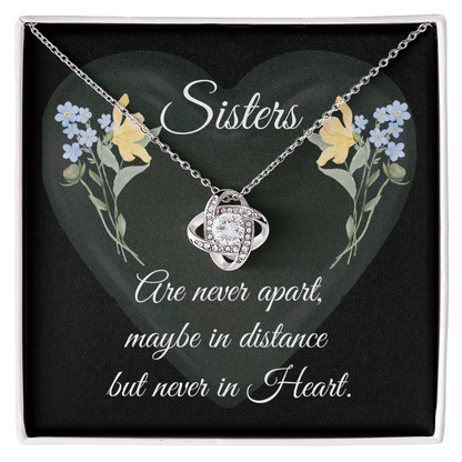SISTERS | NEVER APART |INTERLOCKING HEARTS NECKLACE