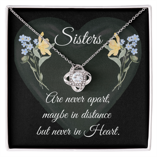 SISTERS | NEVER APART |INTERLOCKING HEARTS NECKLACE