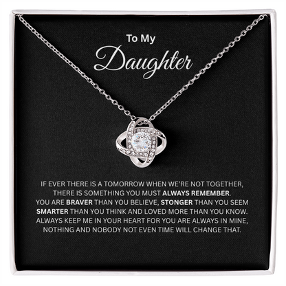 TO MY DAUGHTER | ALWAYS REMEMBER | LOVE KNOT NECKLACE