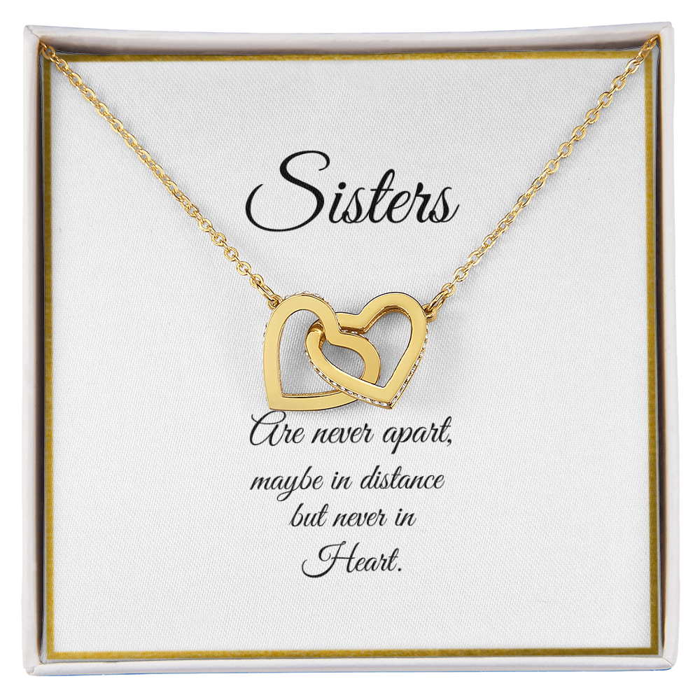 SISTERS | NEVER APART |INTERLOCKING HEARTS NECKLACE