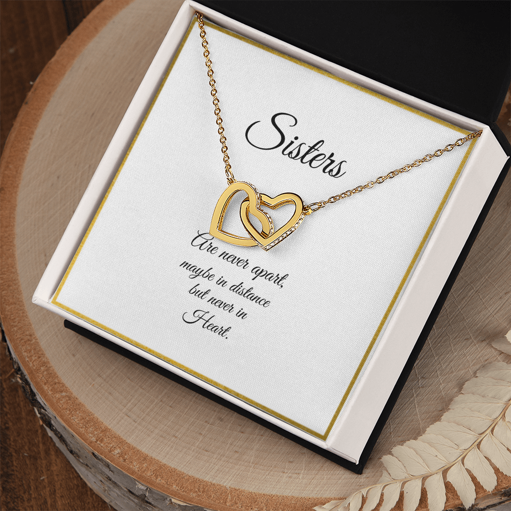 SISTERS | NEVER APART |INTERLOCKING HEARTS NECKLACE