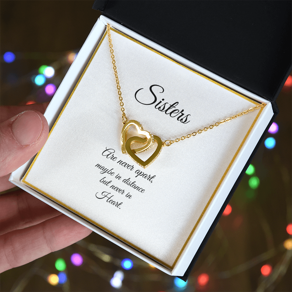 SISTERS | NEVER APART |INTERLOCKING HEARTS NECKLACE