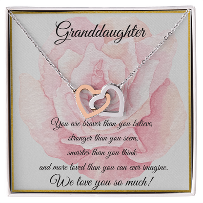 GRANDDAUGHTER | WE LOVE YOU | DOUBLE HEART NECKLACE