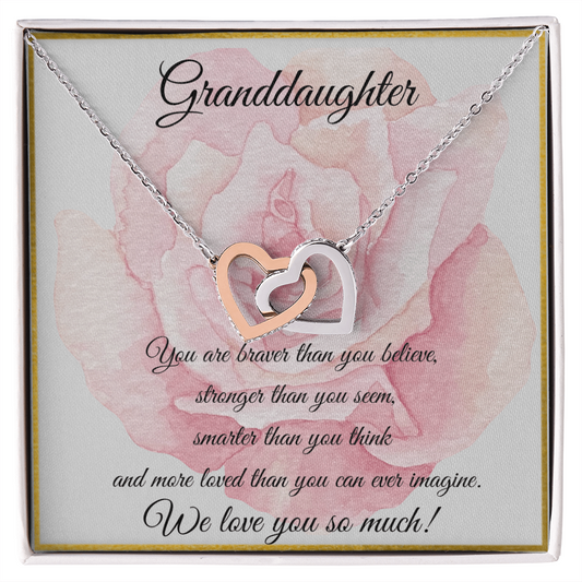 GRANDDAUGHTER | WE LOVE YOU | DOUBLE HEART NECKLACE