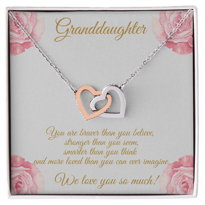 GRANDDAUGHTER | WE LOVE YOU SO MUCH | INTERLOCKING HEARTS NECKLACE
