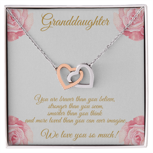 GRANDDAUGHTER | WE LOVE YOU SO MUCH | INTERLOCKING HEARTS NECKLACE