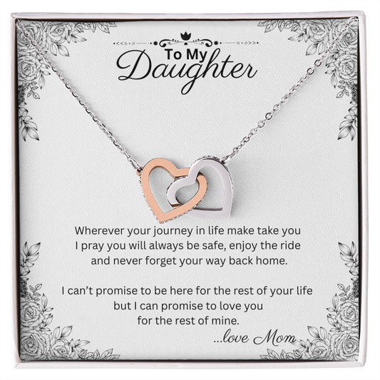 TO MY DAUGHTER | PROMISE TO LOVE YOU | INTERLOCKING HEARTS NECKLACE