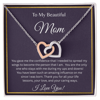 TO MY BEAUTIFUL MOM | GAVE ME CONFIDENCE | DOUBLE HEART NECKLACE