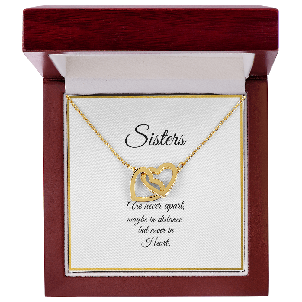 SISTERS | NEVER APART |INTERLOCKING HEARTS NECKLACE