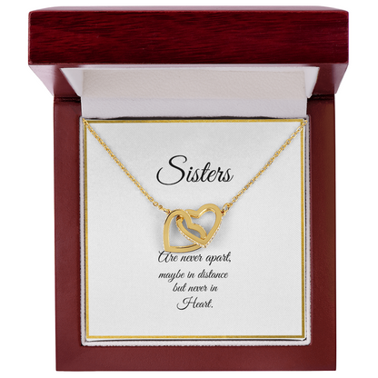 SISTERS | NEVER APART |INTERLOCKING HEARTS NECKLACE