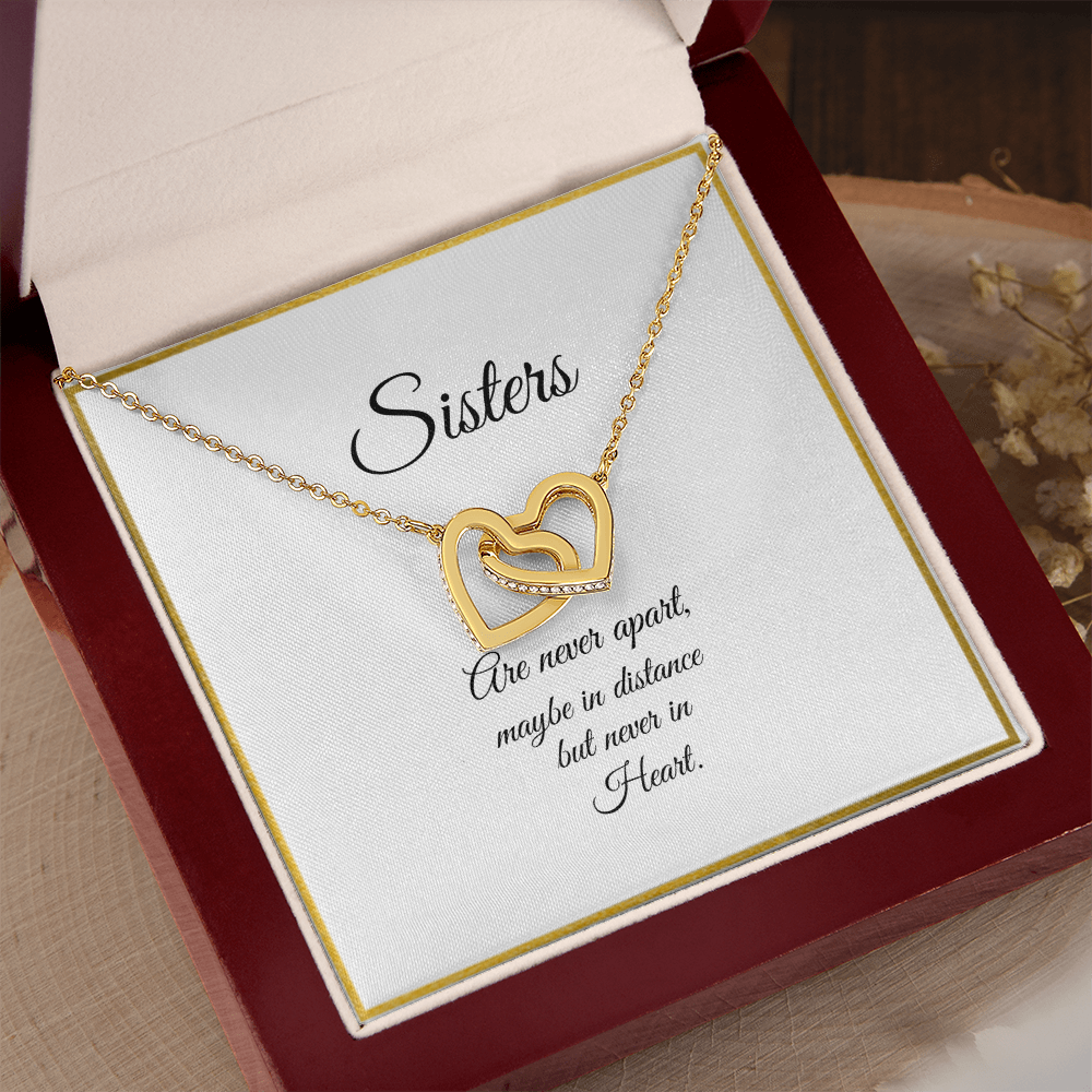 SISTERS | NEVER APART |INTERLOCKING HEARTS NECKLACE